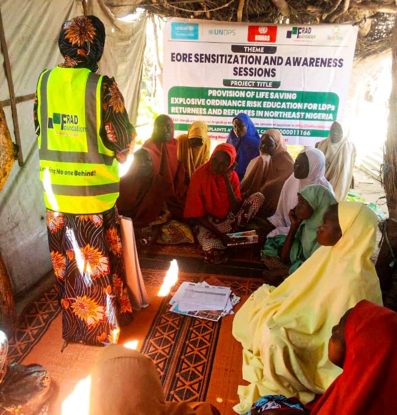 FutureResilien1's tweet photo. In the Verge to Protect #LDPs, Returnees, @FutureResilien1 carried out an Explosive Ordnance Risk Education #EORE sensitization session in (Northeast) Monguno LGA, Borno State. https://t.co/YT6TGENqwk