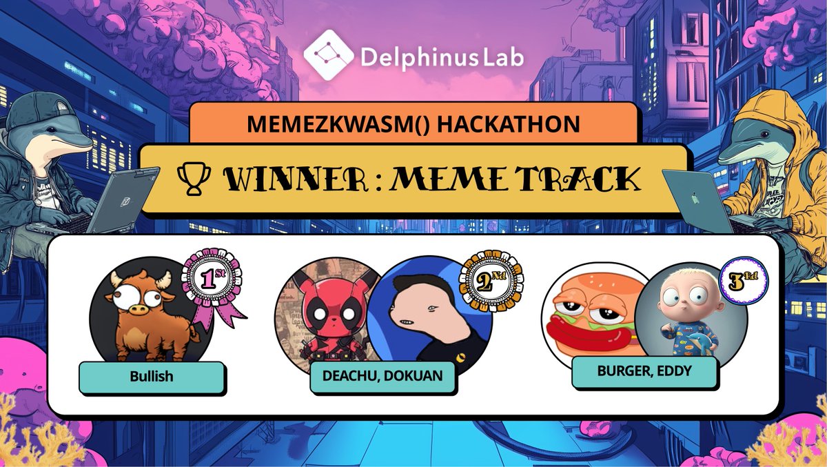 Drumroll please... 🥁 We're honored to announce the winners of the MEME.ZKWASM() Hackathon MEME Track! After an incredible month of innovation and creativity, here are the projects that stood out. Let's dive in: