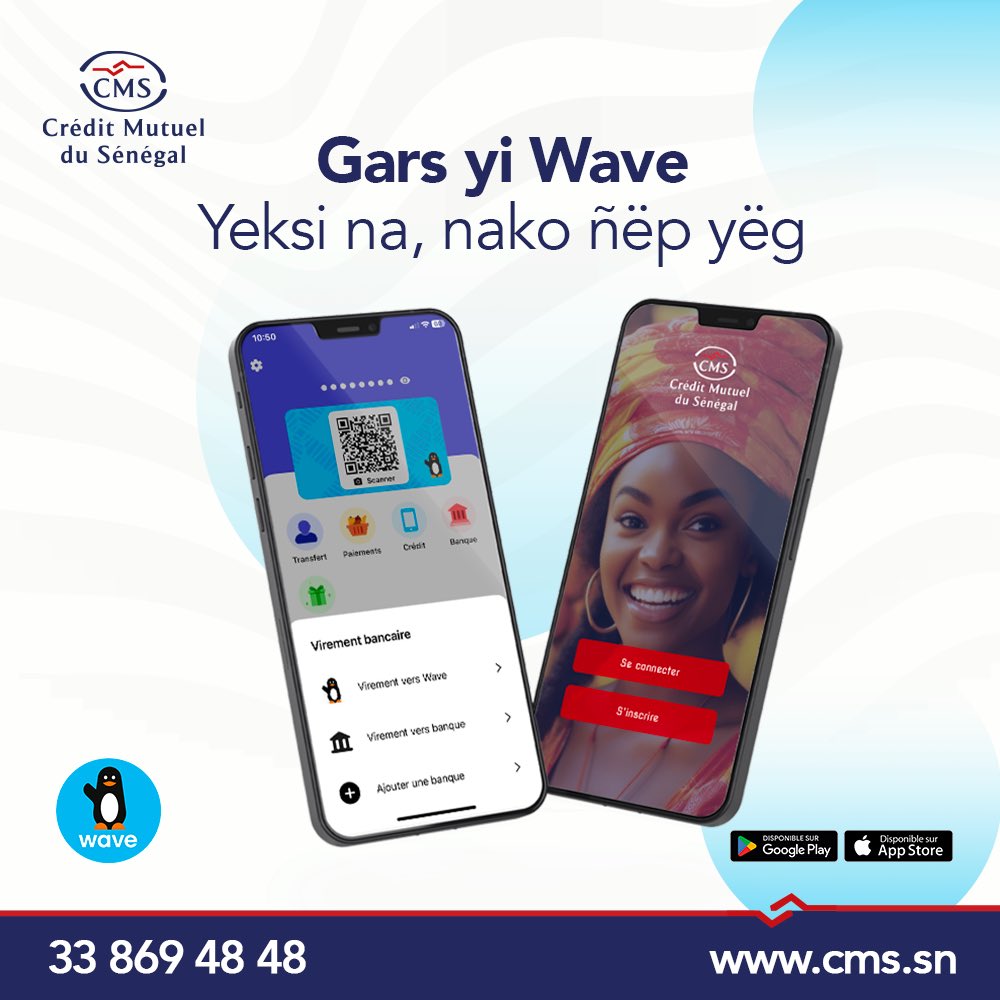 uccms_sn's tweet photo. Lou béss takkk ak CMS Mobile WaaaWaW…😎
Yéna ko done lathie, Andi nagne Ko🥳.
Depuis Wave, transférez ou alimentez vos comptes CMS et suivez en temps réel vos transactions sur CMS Mobile💃🏿.
#CMSMobile #Wave #TransfertFacile #Simplicité #InnovationFinancière https://t.co/yaOlZPX8QL