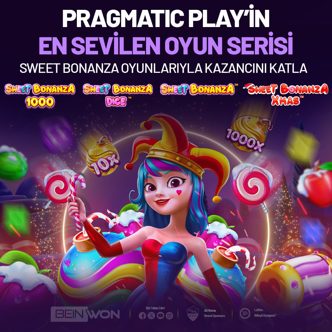 🍭Sweet Bonanza ile şeker diyarında büyük kazançlara ulaş! 

🍭Pragmatic Play’in en popüler oyun serisi #BEINWON'da seni bekliyor. 

🍭 Şeker fırtınasına kapıl ve 1000x çarpanlarla servetine servet kat
 
🟢Güvenilir Ve Orijinal Lisans Güvencesi İle 5.000.000₺ Çekim Limiti !