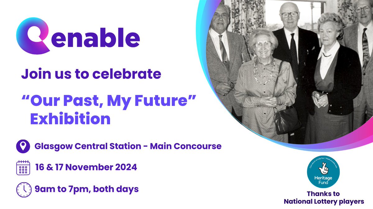 Join us at ‘Our Past, My Future’ exhibition , celebrating 7 decades of change &amp; inspiring stories from people with learning disabilities. Made possible by <a href="/HeritageFundUK/">The National Lottery Heritage Fund</a> &amp; special thanks to National Lottery players.

We’d love to see you there!

#NationalLottery #HeritageFund