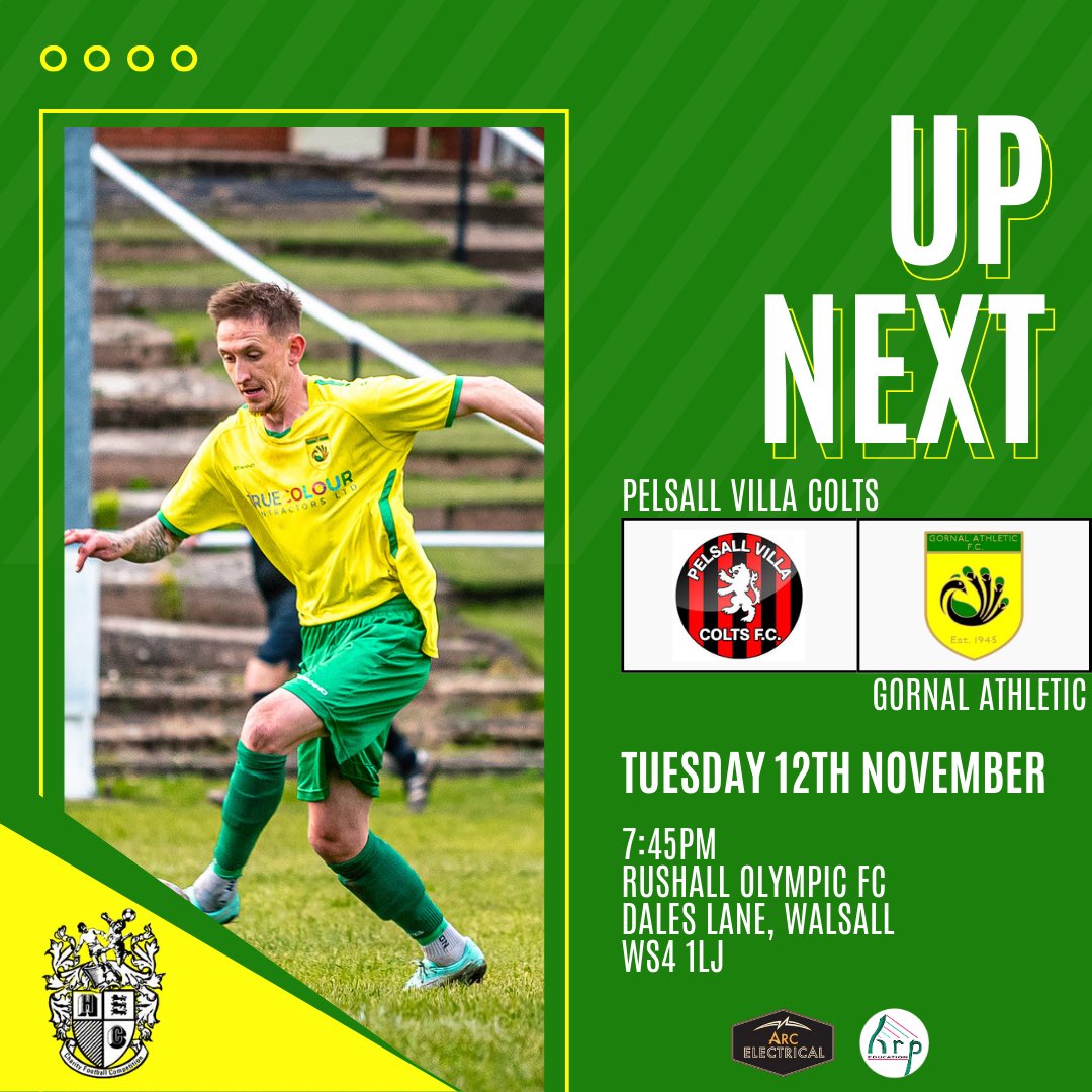 UP NEXT

Tomorrow night we make the trip to the home of Rushall Olympic FC to face Pelsall Villa Colts in the first round of the JW Hunt Cup

Come and join us and get behind the lads and hopefully we can advance in this prestigious cup competition 🦚