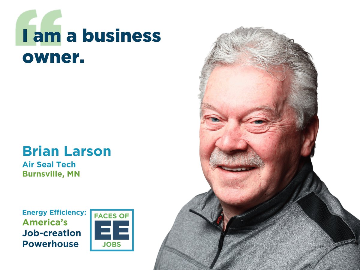 As the owner of Air Seal Tech, Brian Larson is proud of the work that he and his team do in the energy efficiency space.
 
Brian is one of over 200,000 veterans working in energy efficiency. Today we honor him. #FacesofEE #VeteransDay
