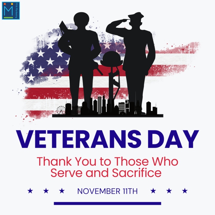 Today, we honor the courage and sacrifice of all Veterans. 🇺🇸 Thank you for your service and dedication to our country. #VeteransDay