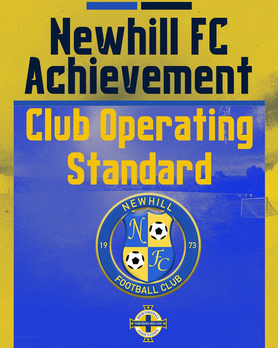 fc_newhill's tweet photo. We're proud to announce Newhill FC has met the Irish Football Association's Minimum Operating Standard! This milestone showcases our commitment to high standards in governance, facilities, and player welfare. Thank you to everyone who made this possible! 💙💛 #UppaHill #IFASt ... https://t.co/Ao6SzSRmxZ