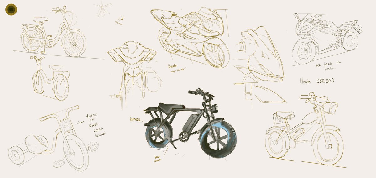 bluhbblab's tweet image. bike study sketches