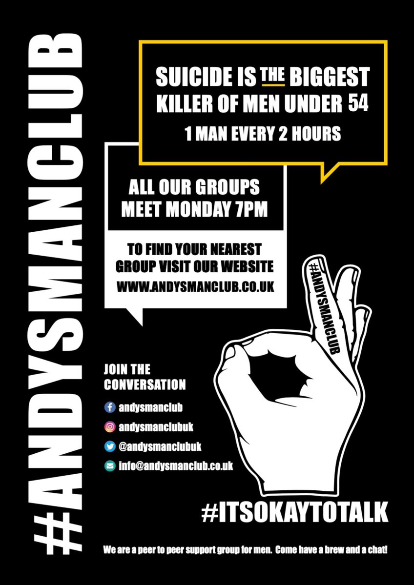 SUFCRootsHall's tweet photo. Every Monday, @andysmanclubuk meet in the Shrimpers Bar at Roots Hall at 7pm, offering free peer-to-peer support groups.

If you're struggling, go along and get whatever's weighing you down off your chest. https://t.co/AAwSlHrmFq