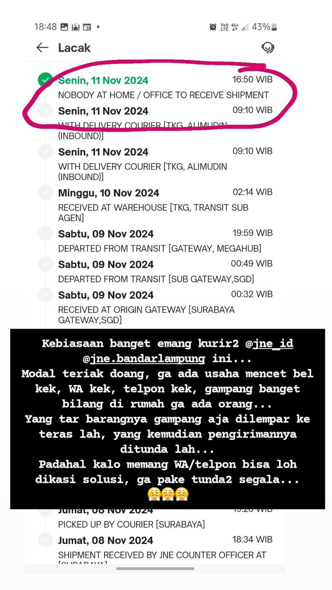 Kebiasaan banget <a href="/JNECare/">JNE Customer Care</a> <a href="/JNE_ID/">JNE Express</a> 😤😤😤