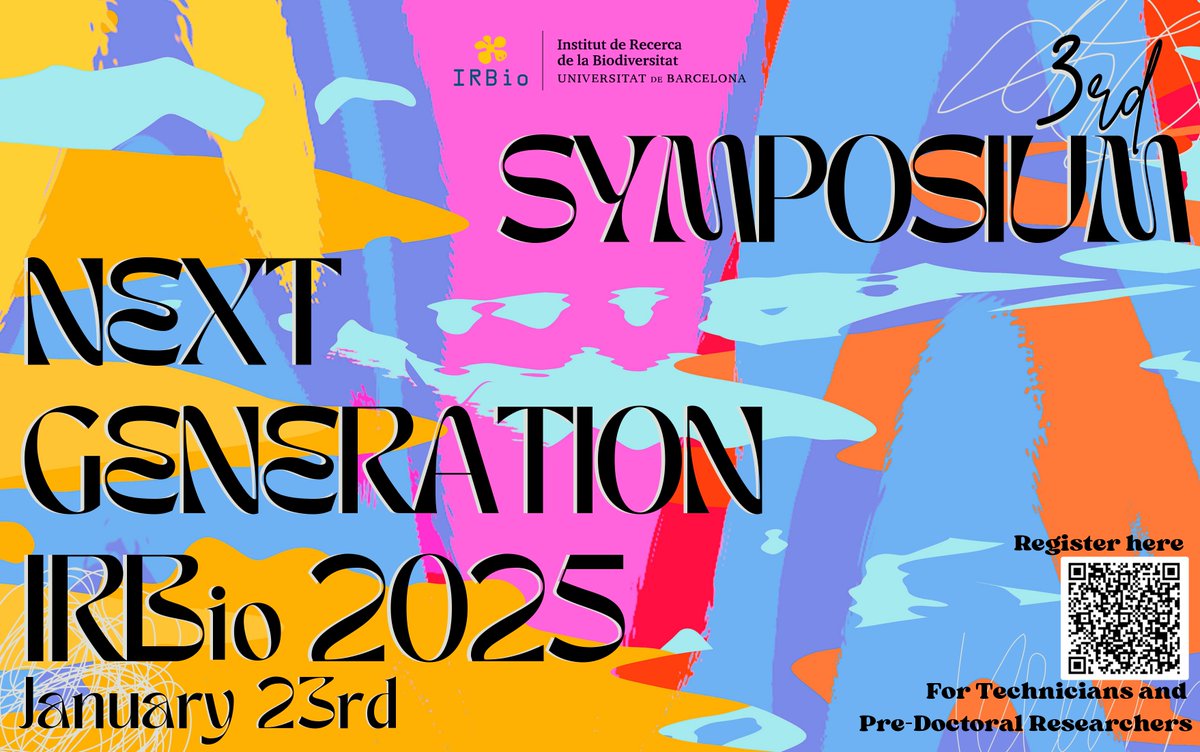 IRBioUB (@irbioub) on Twitter photo 🎉Després de dues edicions d’èxit, anunciem amb il·lusió el 3r Simpòsium NGI "#NextGenerationIRBio"!
🗓️ 23 de gener de 2025
📍 Aula Magna, <a href="/BiologiaUB/">Facultat de Biologia UB</a>
💬🤝Veniu a connectar amb investigadors/es predoctorals i tècnics de #recerca de l'IRBio
No hi falteu! 🙌✨#Biodiversitat 🎉Després de dues edicions d’èxit, anunciem amb il·lusió el 3r Simpòsium NGI "#NextGenerationIRBio"!
🗓️ 23 de gener de 2025
📍 Aula Magna, <a href="/BiologiaUB/">Facultat de Biologia UB</a>
💬🤝Veniu a connectar amb investigadors/es predoctorals i tècnics de #recerca de l'IRBio
No hi falteu! 🙌✨#Biodiversitat