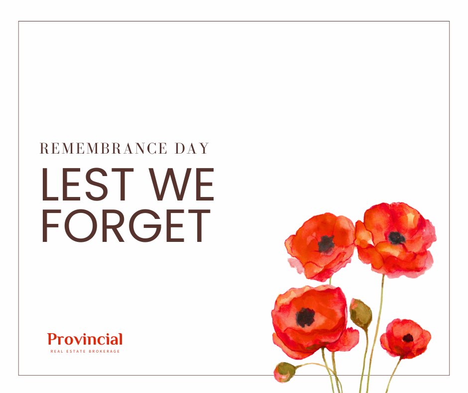 Prov_Realty's tweet image. 🕊️We remember and honor all who served this Remembrance Day. We are forever grateful to all those who sacrificed their lives in service of our nation.🎖️

🕯️Our Charlottetown office will be closed on Monday, November 11, 2023. 

#LestWeForget
#RemembranceDay