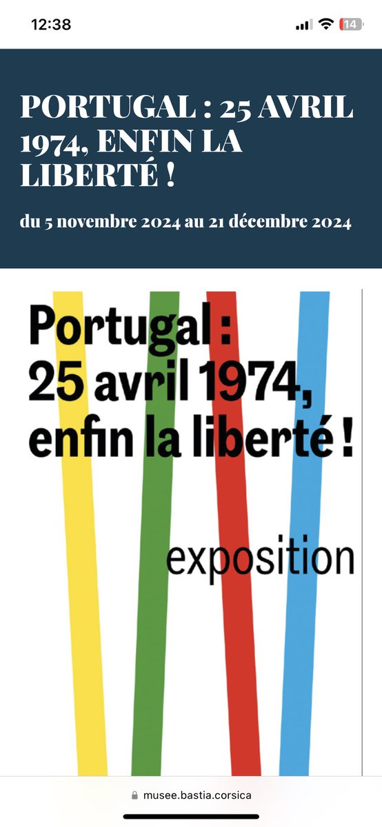 📍Espusizione « la Révolution des œillets au Portugal »  à u Museu di Bastia #mostra 🇵🇹 <a href="/Cita_Bastia/">Cità di Bastia</a> 💫