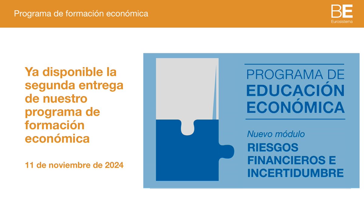 ¿Quieres conocer los riesgos de las operaciones financieras más habituales y cómo tenerlos en cuenta al planificar tus finanzas personales? Consulta la nueva entrega del programa de educación económica 👉 bde.es/wbe/es/areas-a… #EducaciónFinanciera #bdeEducaciónFinanciera