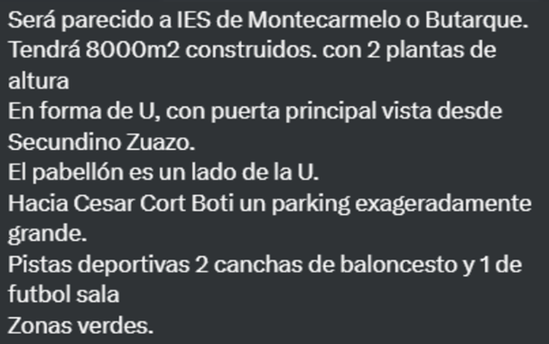 HilosValdebebas's tweet photo. Y ahora lo preocupante…tema educación. NO dice nada del @IESVdbbYa  para 2025
Existe una partida de los pptos de 2023 de 300.000€, ya consumida al haberse abonado y redactado el proyecto de construcción. Info aproximada de como será el proyecto:
(8/12) https://t.co/Mb5KvPBtQ5