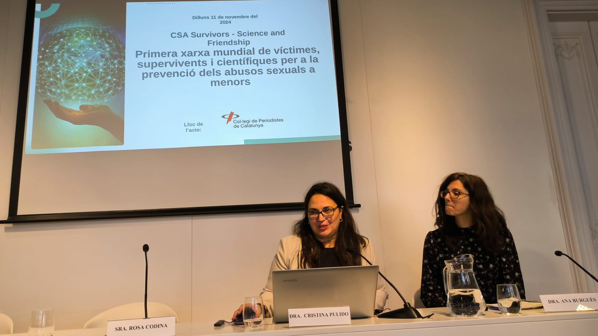 👥 Assistim a  l'acte de presentació de <a href="/csasurv/">CSA Surivors - Science and Friendship</a> sobre la primera xarxa de víctimes, supervivents i científiques al món per a la prevenció dels abusos sexuals a menors.

📍 <a href="/periodistes_cat/">Col·legi de Periodistes de Catalunya</a>