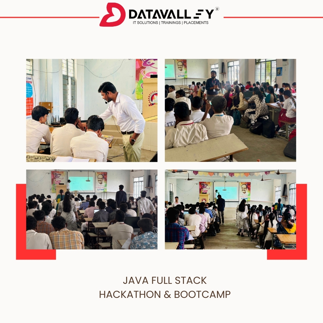 Datavalley_ai's tweet image. Success! Our Java Full Stack Hackathon & Bootcamp at Loyola Institute of Technology and Management(LITAM) was a fantastic experience filled with learning and innovation. Congratulations to all winners and participants!
#JavaBootcamp #Datavalley #hackathon #bootcamp