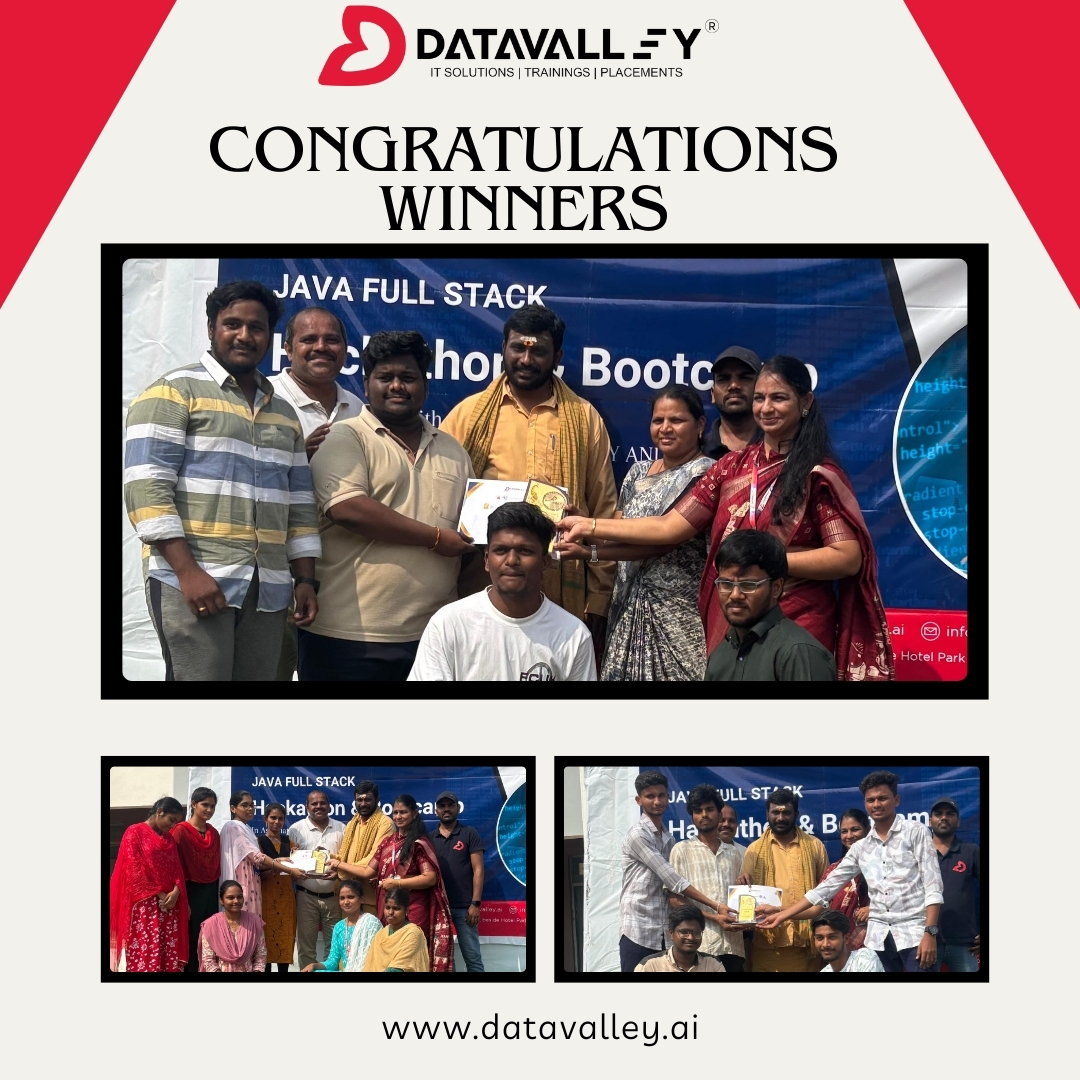 Datavalley_ai's tweet image. Success! Our Java Full Stack Hackathon & Bootcamp at Loyola Institute of Technology and Management(LITAM) was a fantastic experience filled with learning and innovation. Congratulations to all winners and participants!
#JavaBootcamp #Datavalley #hackathon #bootcamp