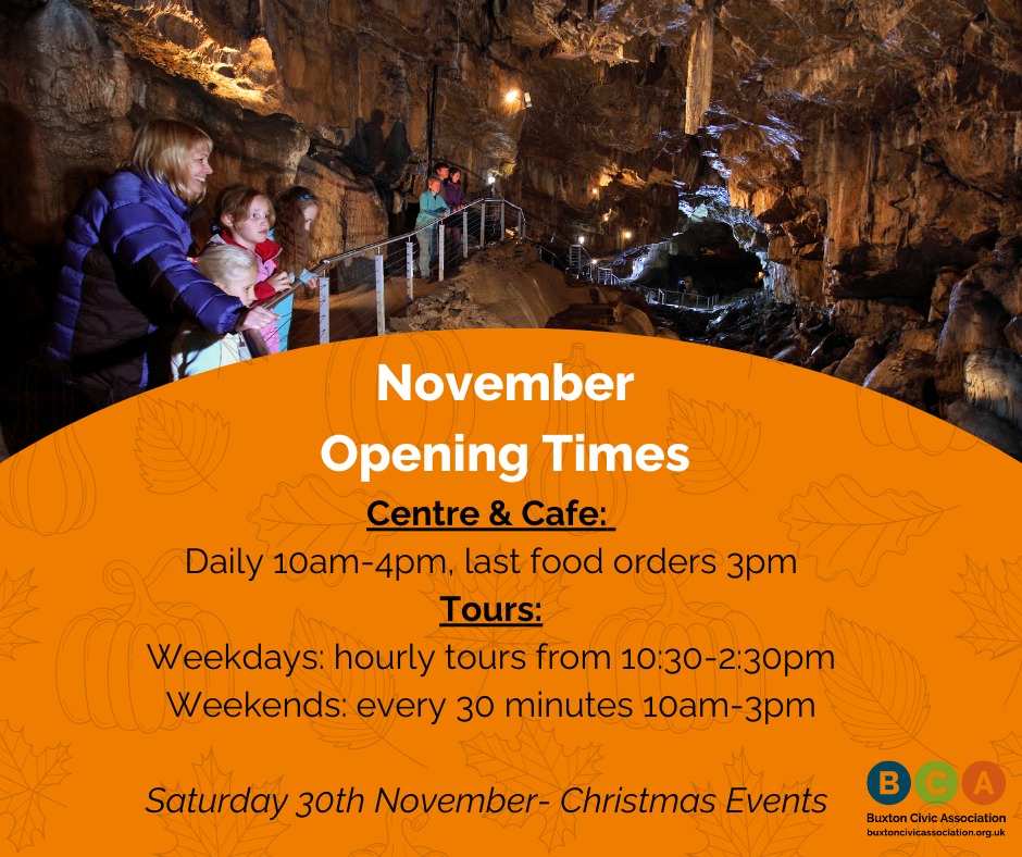 We are now running our winter opening hours at <a href="/Poolescavern/">Poole's Cavern & Buxton Country Park</a>! 
Open 7 days a week throughout November, be sure to book your guided tour of our natural cave at poolescavern.co.uk #showcave #guidedtour #poolescavern #buxton #derbyshire #dayoutwithfamily #peakdistrict #cave
