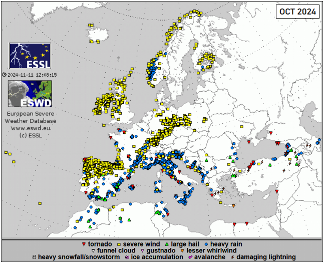 ESWD - OCT 2024: 2484 #severewx Reports
(as of 11 NOV)

Fatalities: 260 (Rain/Floods: 256 - Lightning: 3 - Wind: 1)

<a href="/essl_ecss/">ESSL</a> <a href="/Stormyalert/">Stormyalert</a> <a href="/alluringstorms/">alluringstorms 🇨🇦</a> <a href="/KreisRhein/">Stormchaser Rhein-Kreis-Neuss</a> <a href="/meteogreen/">Abdullah Kahraman</a> <a href="/ExtremeMeteo/">Extrême Météo</a> <a href="/SturmarchivCH/">Swiss Severe Weather 🌪</a> <a href="/pegelalarm/">PegelAlarm · FloodAlert App and Data 🌊</a> <a href="/AaronStormchase/">Aaron Sperschneider</a> @DECGNwx <a href="/MeteoLatvia/">Martins Bergšteins</a> <a href="/Forumeteoclimat/">Forum Météo Climat #FIMC2025 🌎</a>