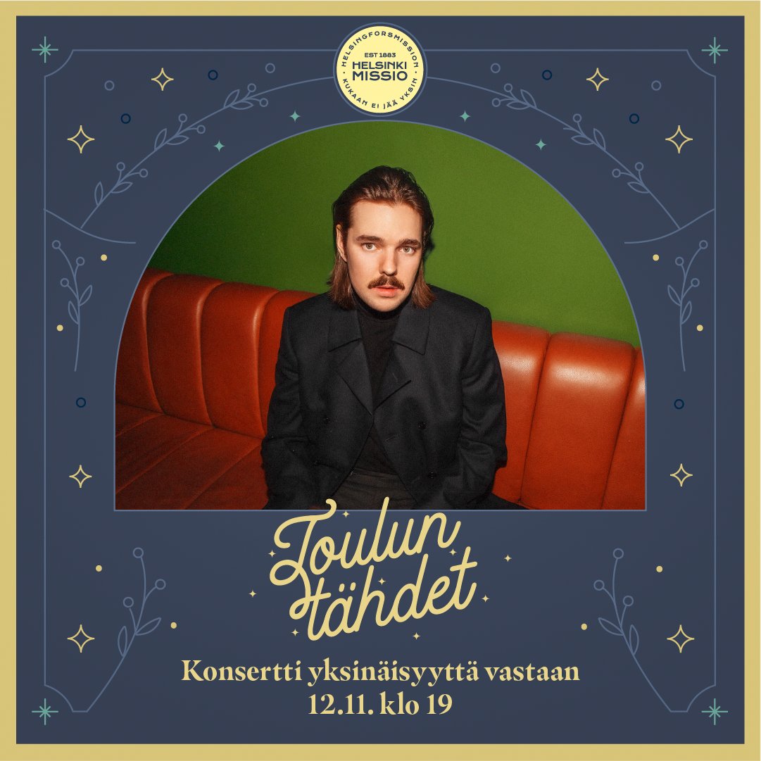 Vielä ehdit ostamaan liput huomiseen Joulun tähdet -konserttiin ✨

Tule nauttimaan ainutlaatuisesta tunnelmasta ja upeista musiikkiesityksistä huomenna Aleksanterin teatteriin. Arppa, Diandra, Club For Five, Arja Saijonmaa, Tuure Kilpeläinen sekä Janna esittävät illan aikana