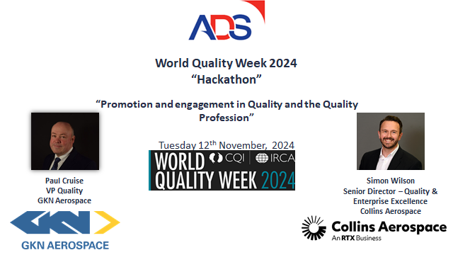 🌍 Happy World Quality Week!
<a href="/GKNAero/">GKN Aerospace</a>, quality means meeting the highest standards, driving high performance, sparking innovation &amp; striving for continuous improvement! In celebration, our VP of Quality, Paul Cruise, will lead a key agenda item at the <a href="/ADSgroupUK/">ADS Group</a> #WQW event!