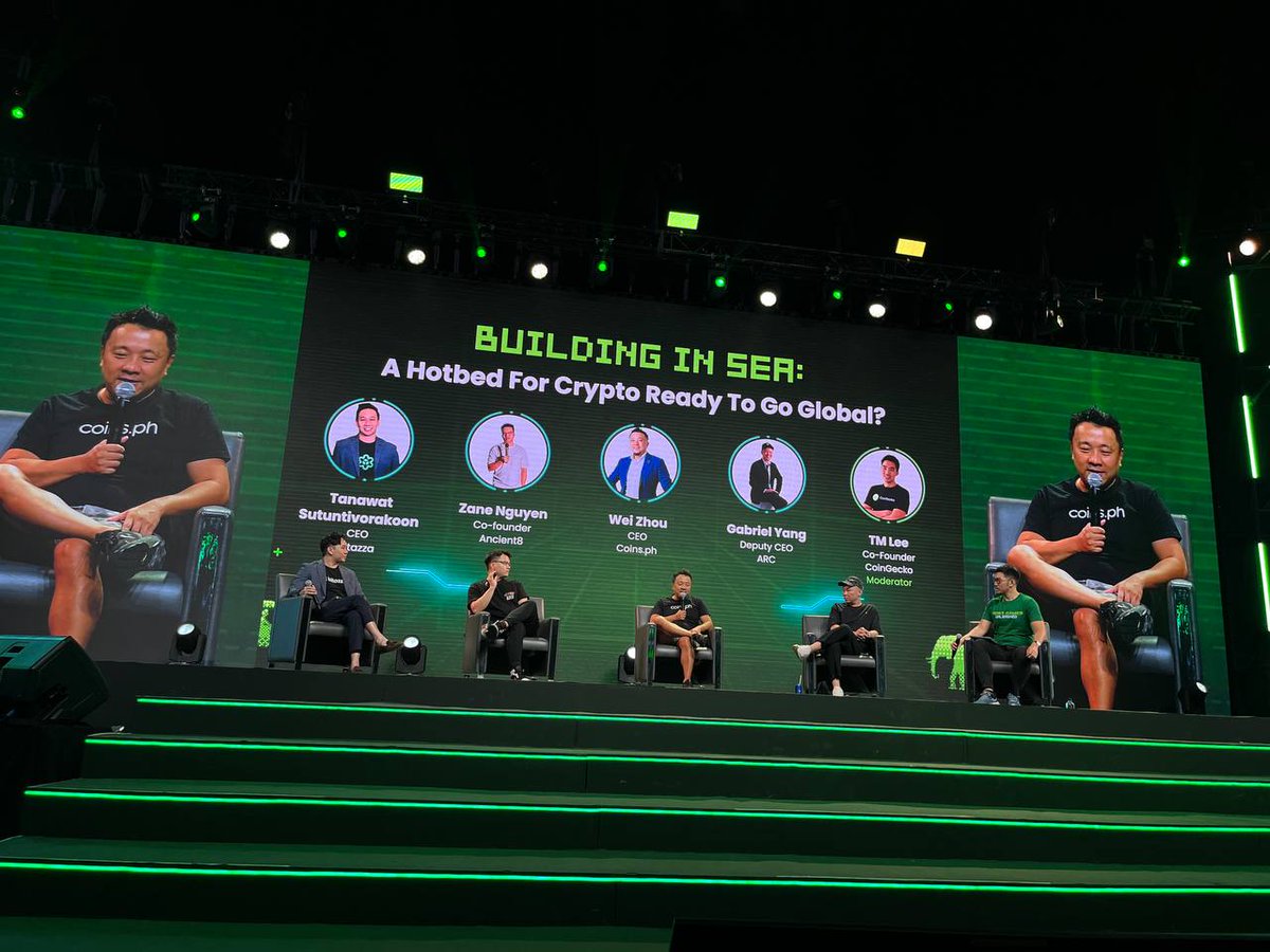 coinsxyz_'s tweet photo. "The golden age of crypto is upon us.” Wei Zhou @thedaoofwei, https://t.co/L24SRm5CqP CEO at GeckoCon 2024 🚀
#CoinsXYZ #Web3SEA #CryptoGaming #GeckoCon2024 @coingecko https://t.co/RduwA2UvUO