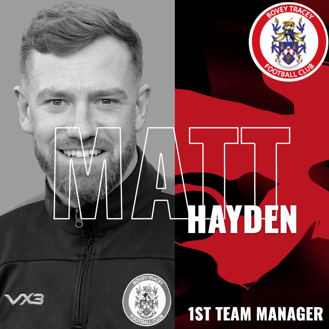 🚨 CLUB ANNOUNCEMENT‼️ 

We’re delighted to share that Matt Hayden will officially take the role as our 1st Team Manager 💪🏼

The club feels that with such positive performances and reaction from Matt and the players over the last four weeks, especially after a difficult start to