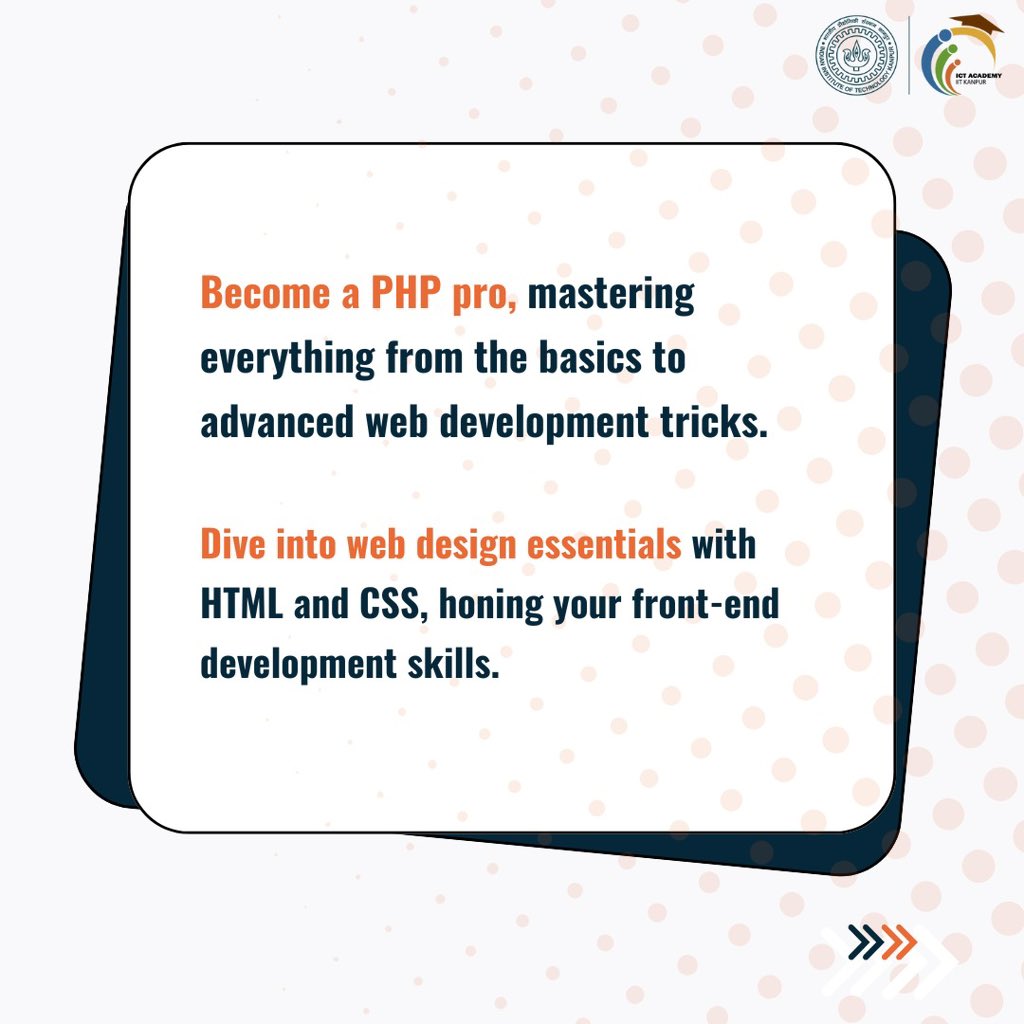 eicta_iitk's tweet image. Discover the essentials of Full Stack Development with PHP and MySQL! 

From building dynamic web apps to managing databases, gain skills to power up your coding journey. Ready to start? Enroll now: bit.ly/3CnNztK

#FullStackDevelopment #LearnPHP #MySQL