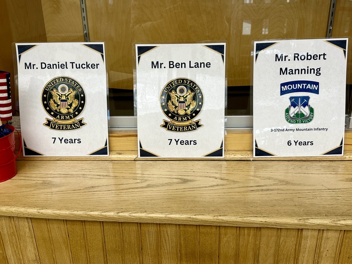 GlensFallsCSD's tweet photo. We’re proud of our Veteran employees!!
🇺🇸 Rob Manning
🇺🇸 Gary Barnard
🇺🇸 John Norton
🇺🇸 Joseph Billow
🇺🇸 Wayne Chagnon
🇺🇸 Daniel Tucker
🇺🇸 Mike Washburn
🇺🇸 Ben Lane
🇺🇸 Doug Hoyne
Happy Veterans Day with deep gratitude to all those in our school community who served. #GFNation https://t.co/94oxrBm06I