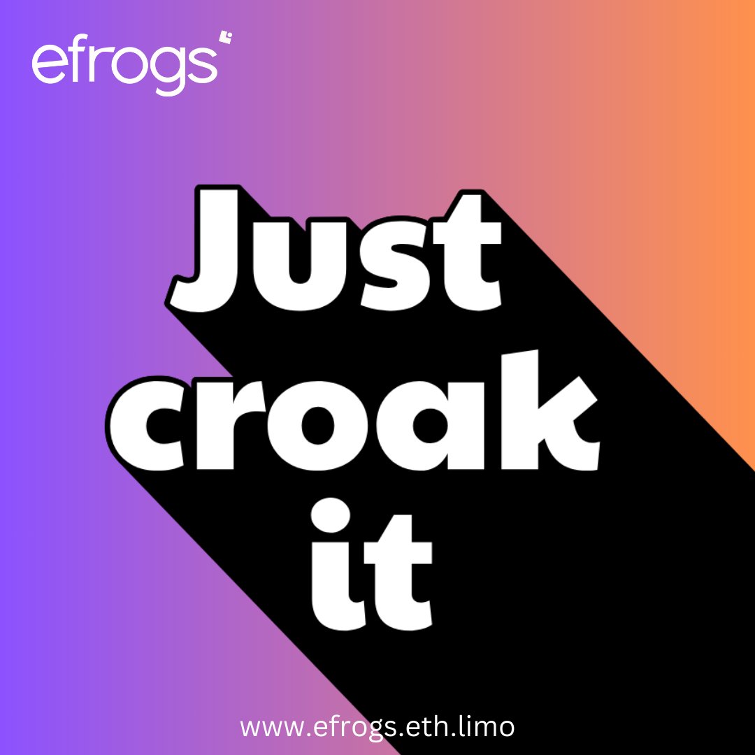 chinobi999's tweet photo. Ready to leap into the future? Just croak it with eFrogs! Join us and be bullish on the next big thing
$CROAK
@croak_on_linea
@LineaBuild
#Efroglets https://t.co/LnprTuqPPp