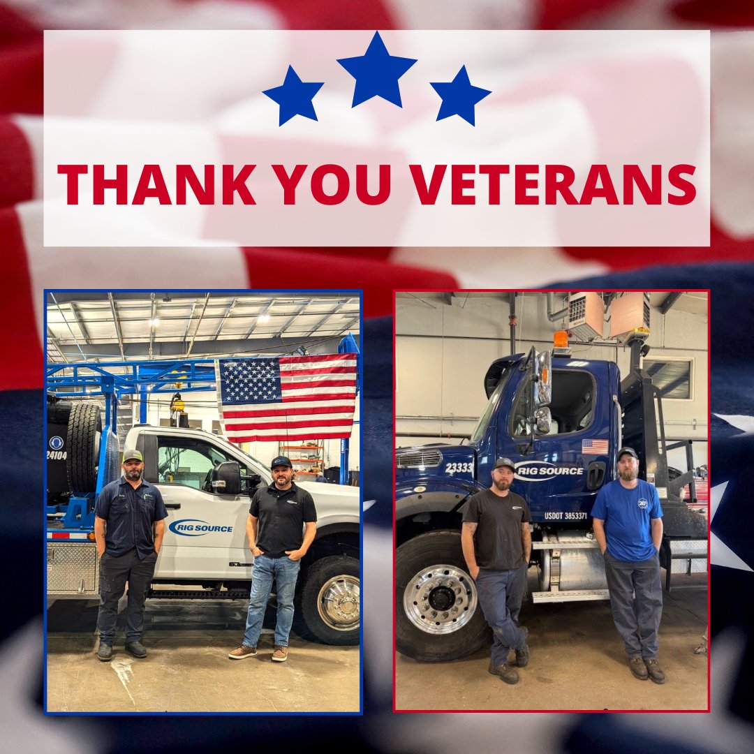 RigSourceInc's tweet photo. We are honoring the strength and dedication of our Veterans. Today and every day, you make us believe in heroes. We're proud to have many of you as part of the Rig Source Family —your leadership, discipline, and commitment make us stronger.

#VeteransDay #Veterans #ThankYou https://t.co/U7m2GAPVYV