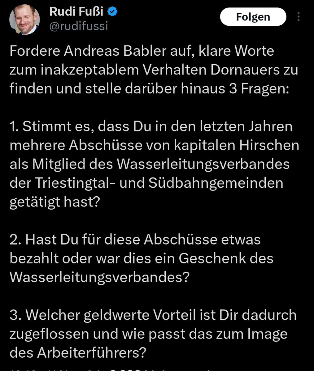 alltagsprolet's tweet photo. Fordere Rudi Fussi auf, klare Worte zu seinem Einschiss zu finden.

1. Stimmt es, dass du nicht verstehst, dass die Aufregung wegen dem aufrechten Waffenverbot ist?

2. Hast Du da nachgedacht oder impulsiv gehandelt?

3. Welcher Geldwerte Vorteil ist dir dafür zugeflossen? https://t.co/9ax5HTq3xO