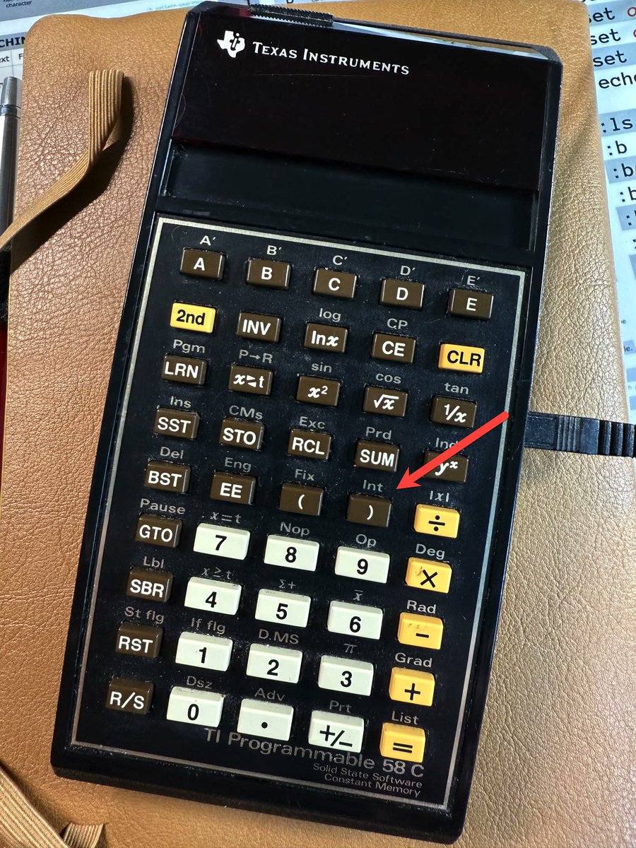A little help? I'm looking for calculators like my TI-58C with a dedicated Integer (Int) button.  Trying to make a list of every model I can find ;-) Happy Monday!