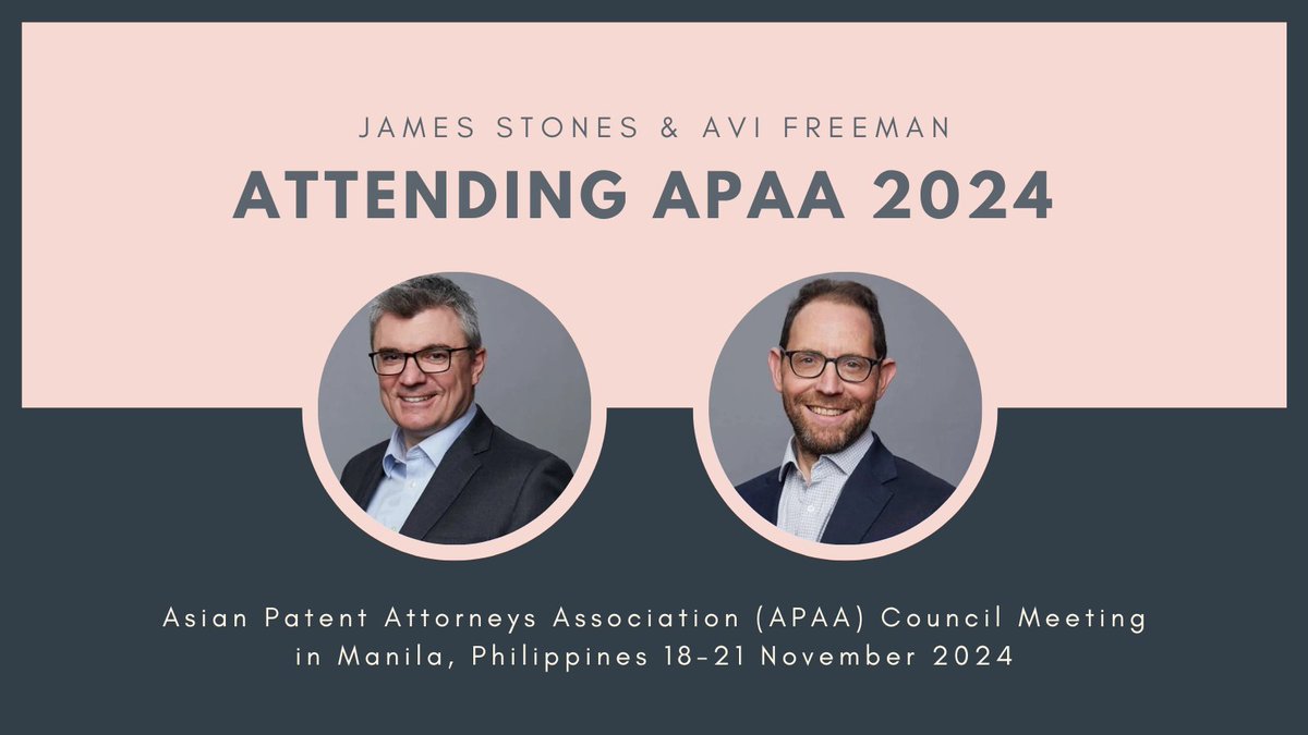 BeckGreener's tweet image. James Stones &amp;amp; Avi Freeman look forward to seeing @BeckGreener clients &amp;amp; contacts at the Asian #Patent Attorneys Association Council Meeting 18-21 November 2024 in Manila, Philippines. More details about the #APAA meeting are here: apaa2024.com 
#APAA2024 #beckgreener