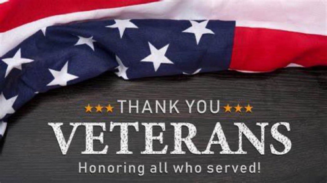 Today we honor our Veterans! 

Thank you to ALL who have served!  My uncles Mike &amp; John &amp; Drew, my aunt Betty, my cousin Jaquel.  

My Coach Dan Hillner <a href="/danhillner/">D Hillner</a> and <a href="/ClaireGiese11/">Claire</a> dad Mr Giese.

Thank you for your service! ♥️🇺🇸