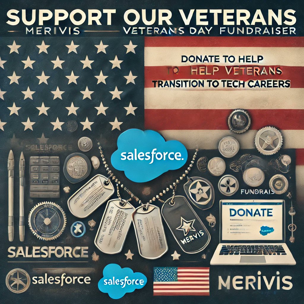 🇺🇸 Honored to support the 2024 Merivis Veterans Day Fundraising Campaign! This Veterans Day, let’s mpower veterans transitioning to tech careers with @Merivis. Every donation helps! secure.givelively.org/donate/merivis…
#VeteransDay #Merivis #VetForce #SupportOurVeterans #SalesforceMilitary