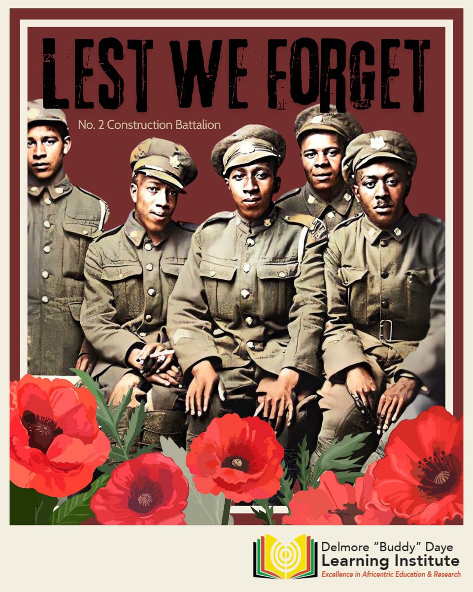 On Remembrance Day, we remember the courageous men of the No. 2 Construction Battalion. Their legacy lives on, reminding us of the power of unity, honor, and resilience. Lest we forget. 🌹✊🏽🇨🇦