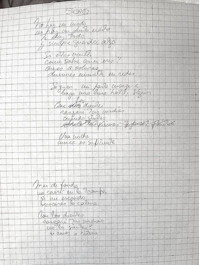 Manuscrito original de “Signos” de Soda Stereo, con la letra en una versión previa a como fue finalmente grabada.
Archivo de la familia Cerati.
#gustavocerati #ceratiinfinito #cerati