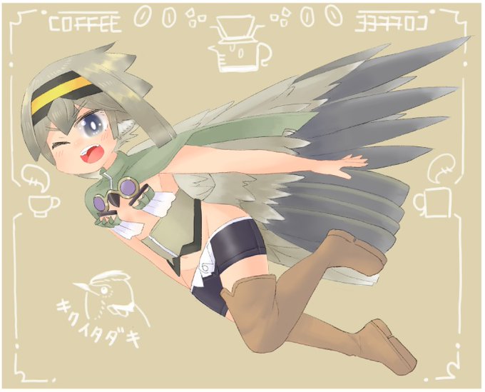 【新作】モラちゃんです!
キクイタダキのトサカを正面から見るとどことなくコーヒー豆っぽいのでカフェ勤務にしてます! 