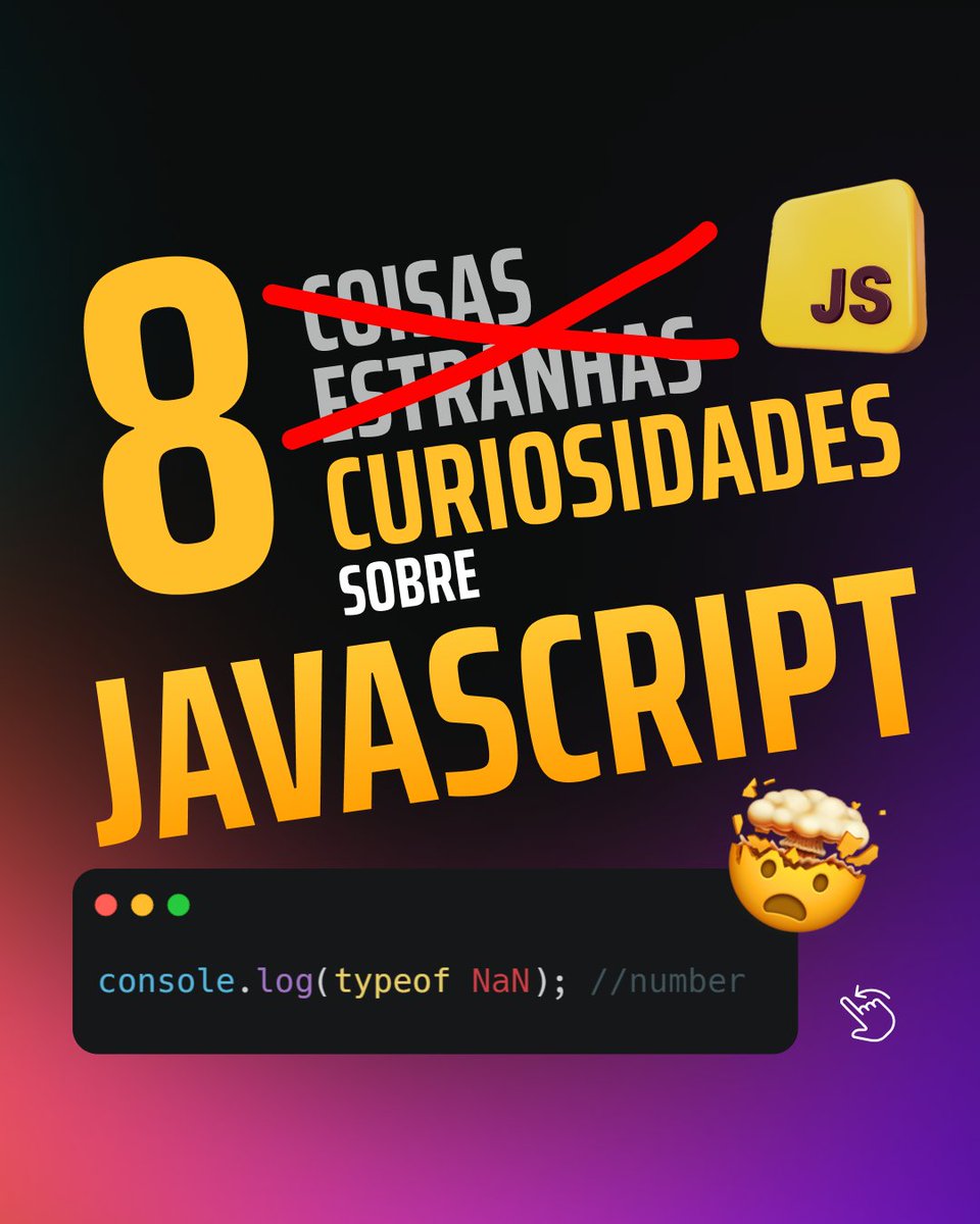 serlivcursos's tweet image. 8 curiosidades sobre JavaScript que você precisa conhecer AGORA MESMO para se tornar um Programador melhor
#refatoracao #javascriptParaIniciantes #deviniciante #javascriptbr #programacaoweb #dicasjavascript #aprendaprogramacao #frontend #webdev  #aprenderProgramar #bolhatech