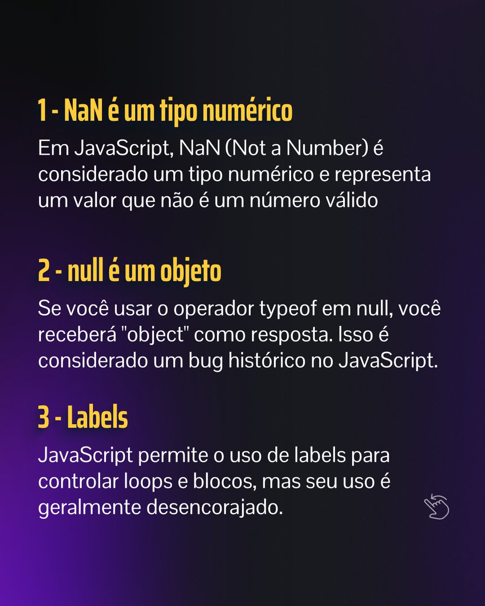 serlivcursos's tweet image. 8 curiosidades sobre JavaScript que você precisa conhecer AGORA MESMO para se tornar um Programador melhor
#refatoracao #javascriptParaIniciantes #deviniciante #javascriptbr #programacaoweb #dicasjavascript #aprendaprogramacao #frontend #webdev  #aprenderProgramar #bolhatech