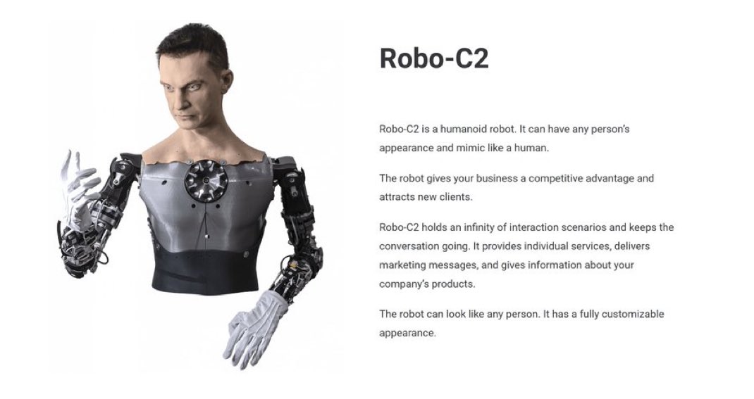 Swish865's tweet image. The Robo-C2 is a humanoid robot developed by #Promobot. Here&apos;s a summary based on the web information provided:

- Appearance and Functionality: Robo-C2 is designed to look and interact like a human. It can mimic human facial expressions with mechanical muscles moving parts like…