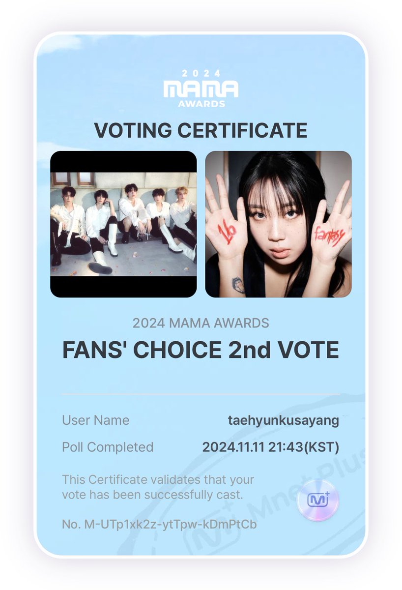 beomskuy's tweet photo. MASS V0TING START‼️

#2024MAMAVOTE      
#tomorrowxtogether 
#MAMA_IVOTED https://t.co/8R4ZfWOTNT