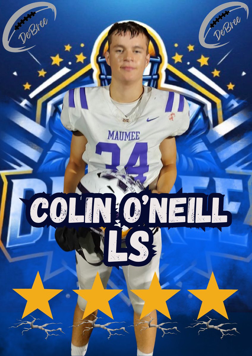 Coaches, check out our newest DeBree star athlete, Colin O’Neill <a href="/ColinONeill1984/">Colin O'Neill</a>‼️He is a 4⭐️ long snapper from Maumee, Ohio‼️ Colin has excellent accuracy and a tight spiral⚡️ Don’t wait too long to talk with this young man, his “uncommitted” status will not last long🏈