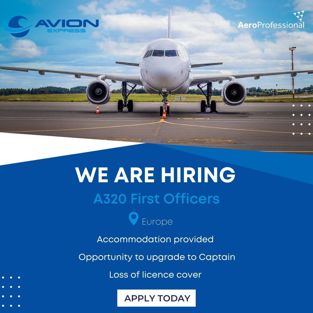 AeroProJobs's tweet photo. AeroProfessional is delighted to support our client, Avion Express, in their search for A320 First Officers. 

Read more and apply at https://t.co/2oRv1snmW2  

#Aviation #AviationJobs #Aviationrecruitment #Firstofficers #A320 https://t.co/bRrQMXSWmy