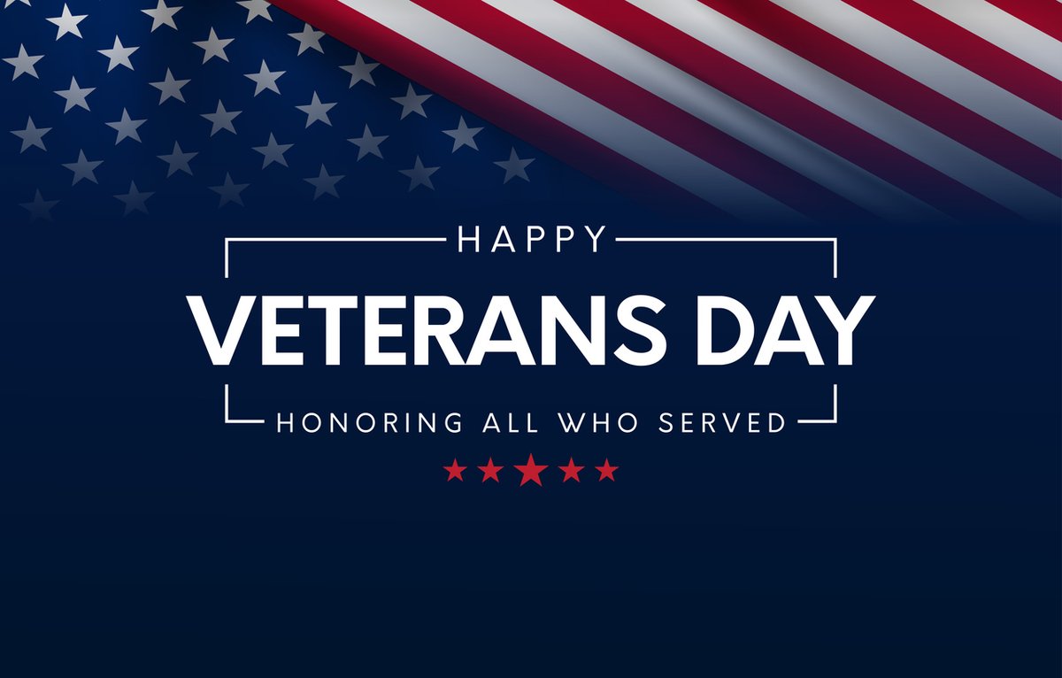 Today we honor the bravery and sacrifice of all who have served in the United States Armed Forces. Their dedication and service have paved the way for the freedoms we cherish. To our veterans: thank you for your courage and unwavering commitment. #VeteransDay #HonorOurHeroes