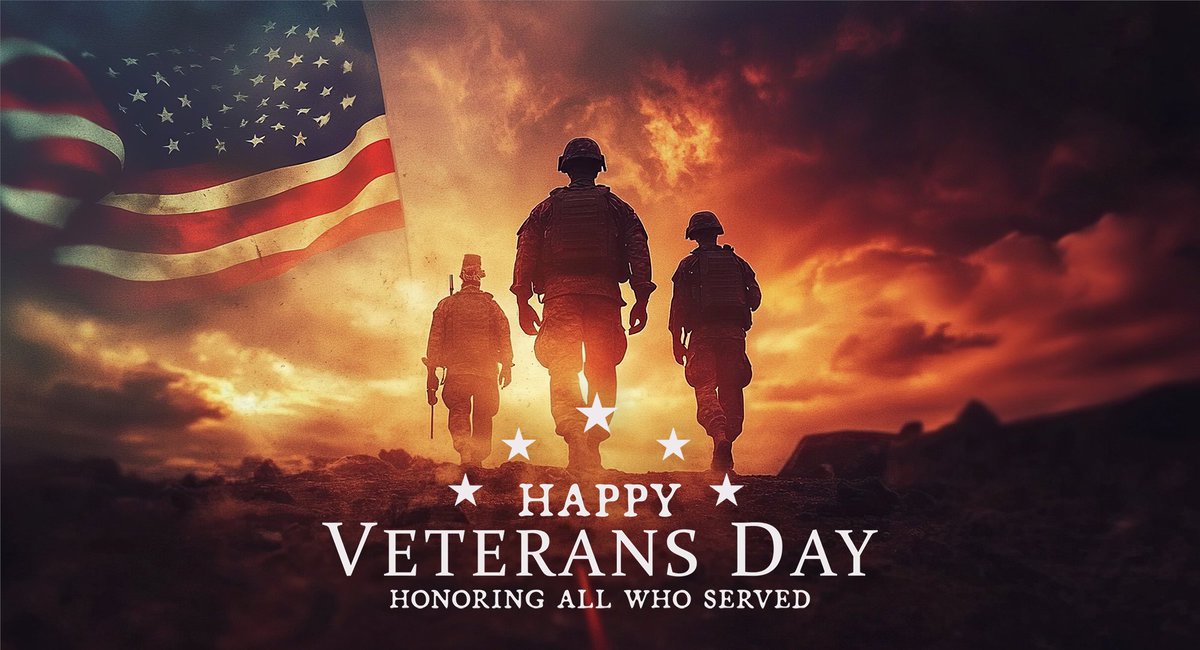 Today, we honor the bravery and sacrifice of our veterans. Thank you to those who have served and continue to serve our country, defending our freedom and values. We are forever grateful for your dedication and courage. #VeteransDay #ThankYouVeterans