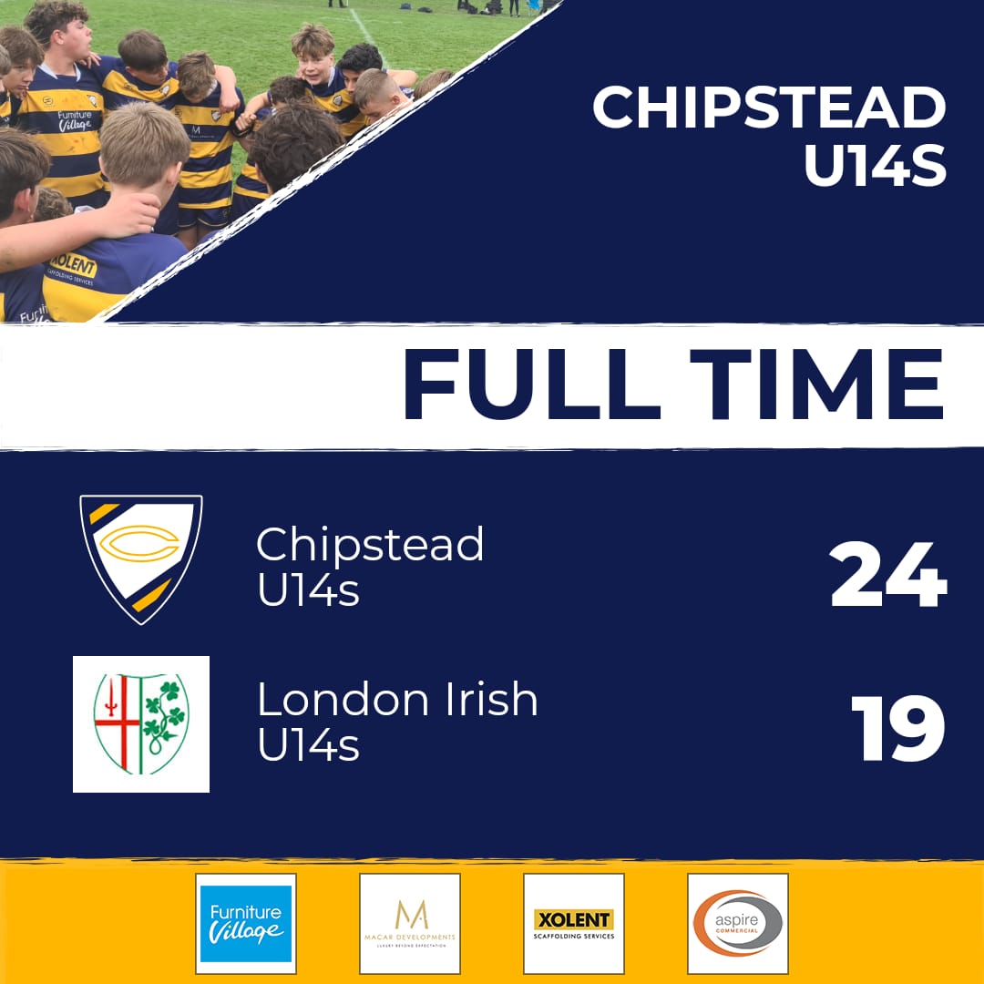 Results from all of this weekends games. 

#ChipsteadRFC #ChipsteadRugbyClub #UTC #SurreyRugby #RugbyResults 

Sponsors: @furniturevillage <a href="/murphy_digital/">Paul Murphy</a> @sandy_trees

💙💛🏉
