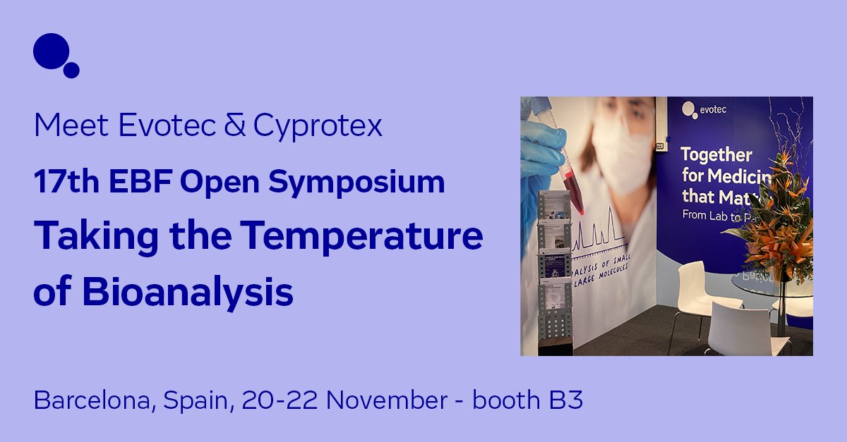 Evotec and Cyprotex will showcase our latest advancements in Bioanalysis at EBF.
View our scientific program and request a meeting hubs.ly/Q02XxfQH0
#EBF2024 #PrecisionBioanalysis #DrugDiscovery #DrugDevelopment #BioanalyticalResearch