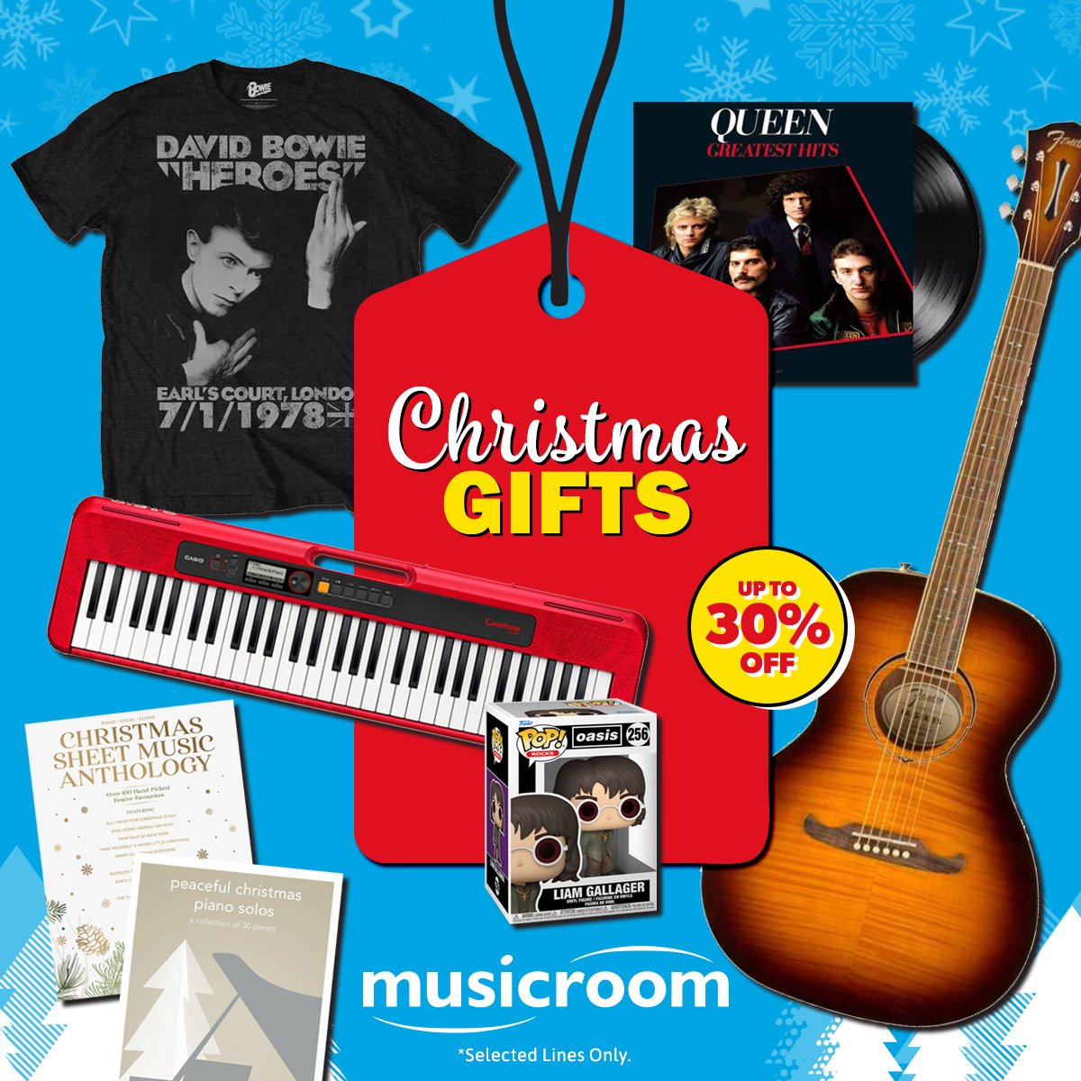 Give the gift of music this Christmas with up to 30% off a range of toys, games, instruments, vinyl, and so much more for a limited time only! Also, be sure to browse our full selection of Christmas Sheet Music to set the mood for the season.

Shop now ➡️ musicroom.com/christmas/gifts