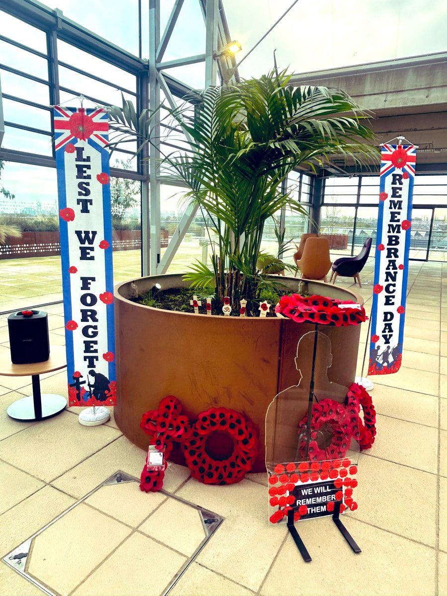 How lovely to see the Winter Garden being used for our Remembrance Day service this morning - the last post acoustics were 👌

We are so lucky to have this area at Midland Met 🧡